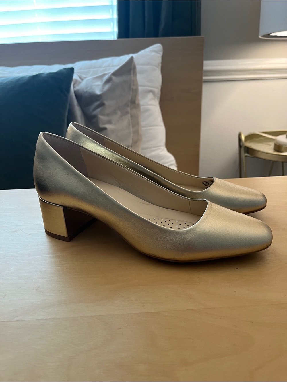Alex Marie soft Gold Block Heel Pumps - Women